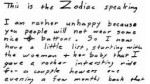 Zodiac's Note